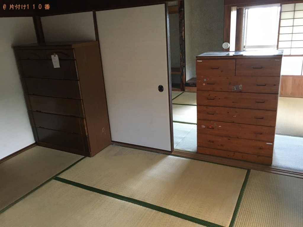 【鹿児島市平川町】マットレス付きセミダブルベッド、タンス等の回収